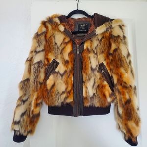Guess Faux Fur Jacket, Size S
